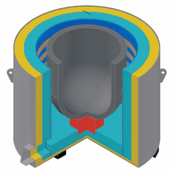 Fonderie de bâti d'alliage d'aluminium inclinant le four de fusion tenant le four